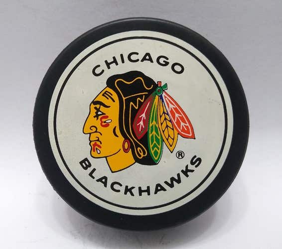 1992-93 CHICAGO BLACKHAWKS Large Logo Official NHL Hockey GAME PUCK GT2 Gencorp
