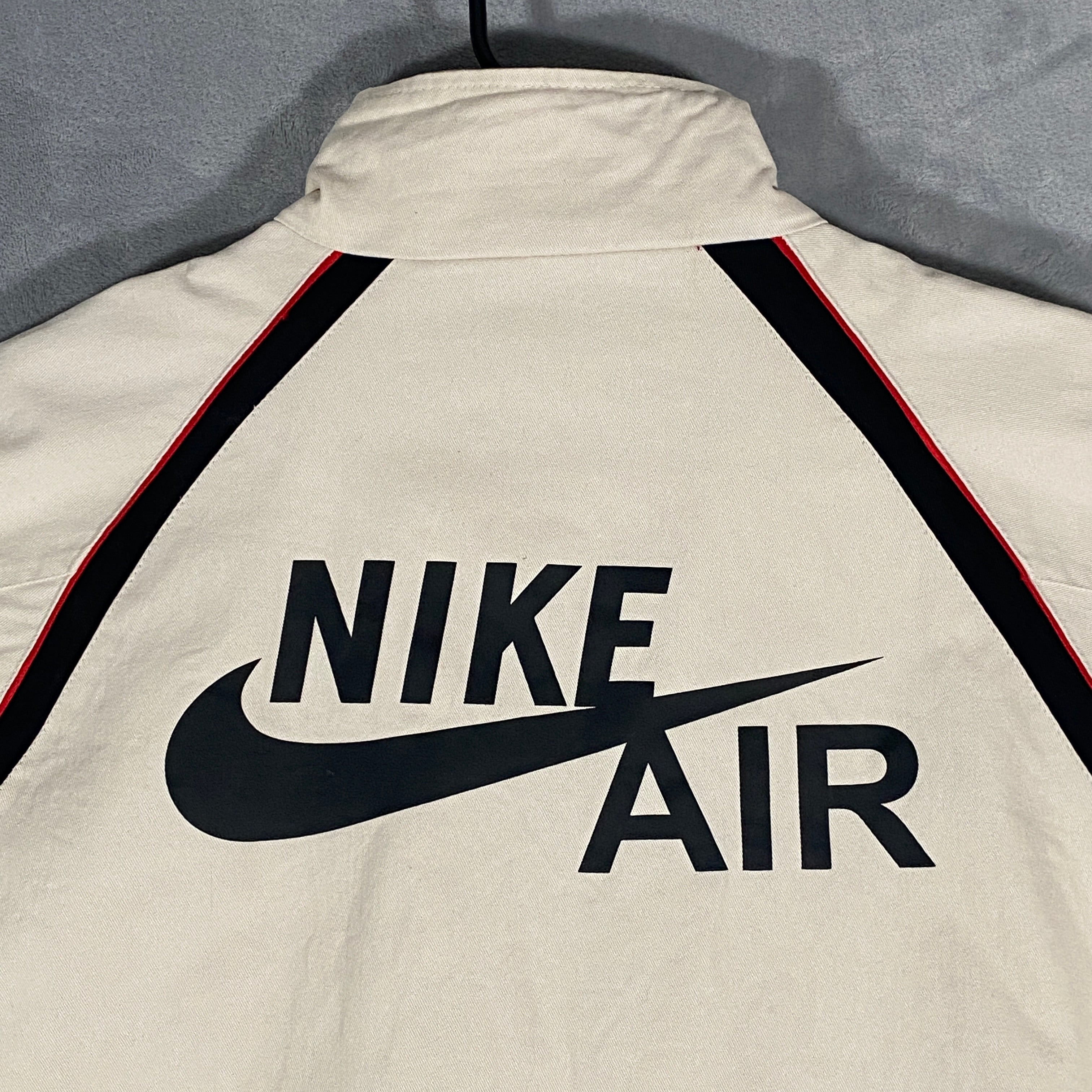 pomp Collega Regelmatigheid Vintage NIKE Air Jacket Mens Large White Canvas Bomber Full Zip Logo  Embroidered | SidelineSwap