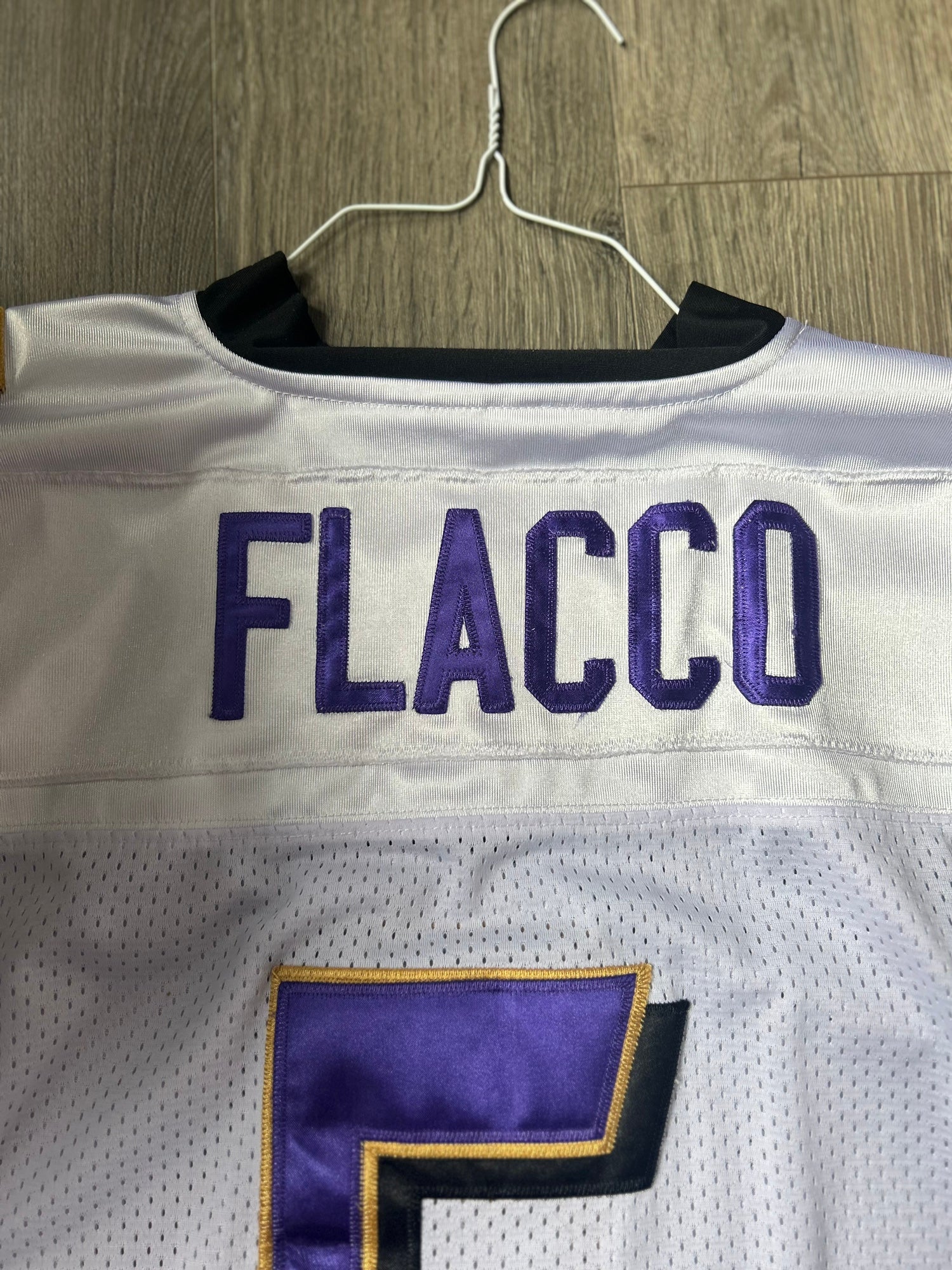 Reebok White NFL Baltimore Ravens Joe Flacco #5 Football Jersey Mens Size  52