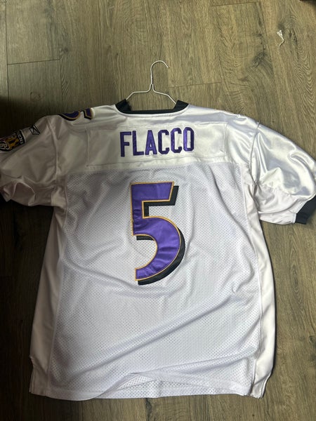 Joe Flacco Ravens On Field Reebok Jersey Size 52