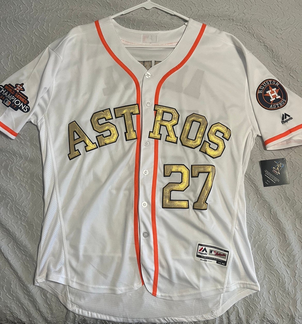 Majestic Houston Astros #27 Jose Altuve 2017 champions white