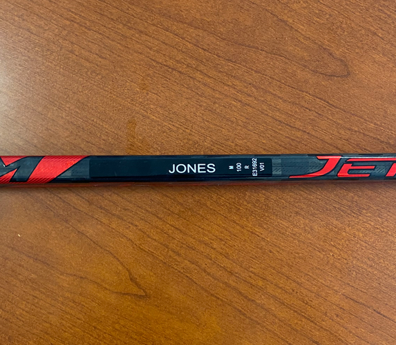 #20 Defenseman Ryan Jones - Senior New Left Hand CCM JetSpeed Hockey Stick Pro Stock