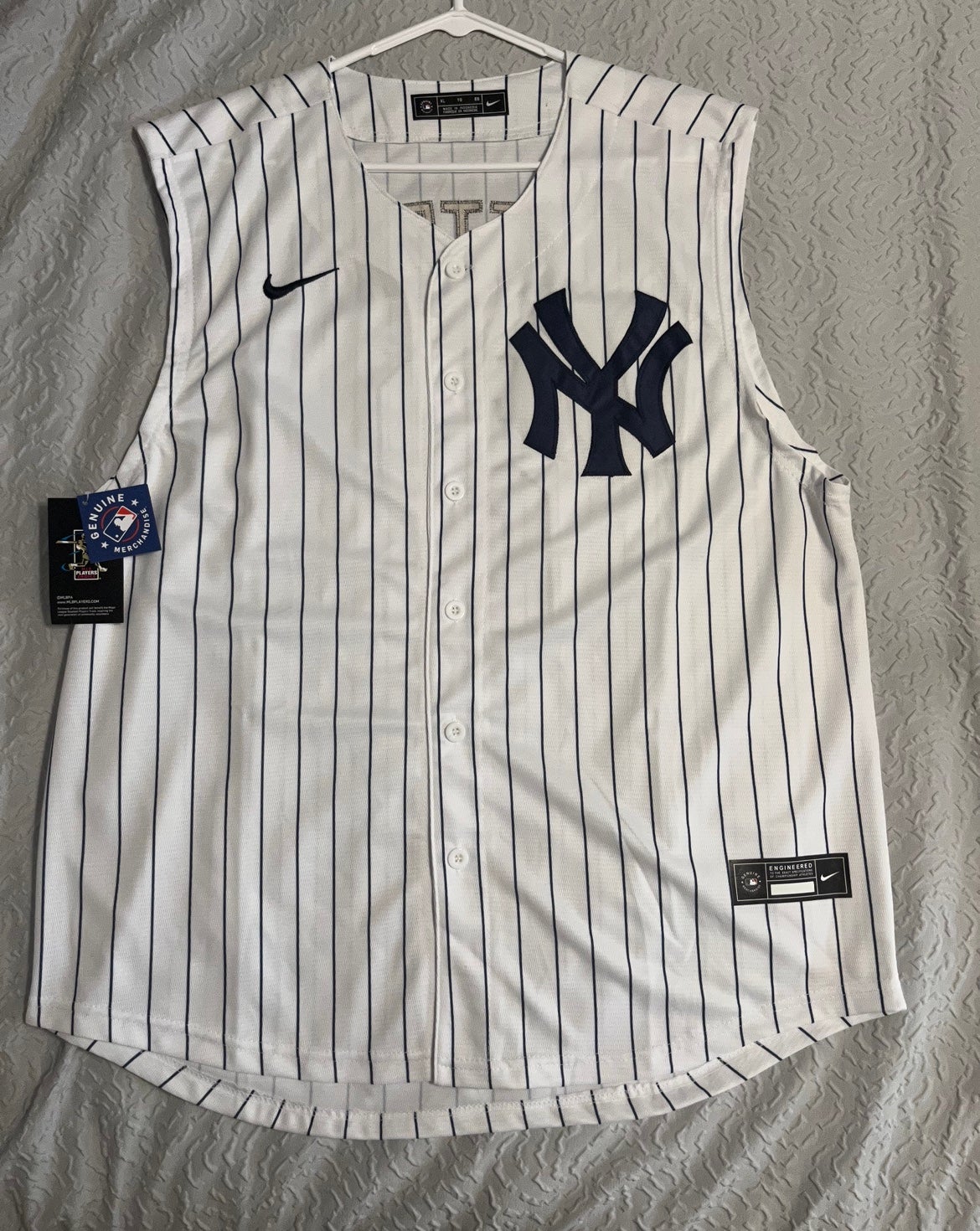Shirts, Aaron Judge 99 New York Yankees White Pinstripe Stitched Jersey  Nwt