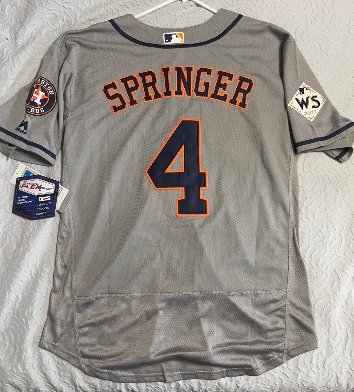 MLB Houston Astros George Springer Majestic Cool Base Youth XL Blue Jersey