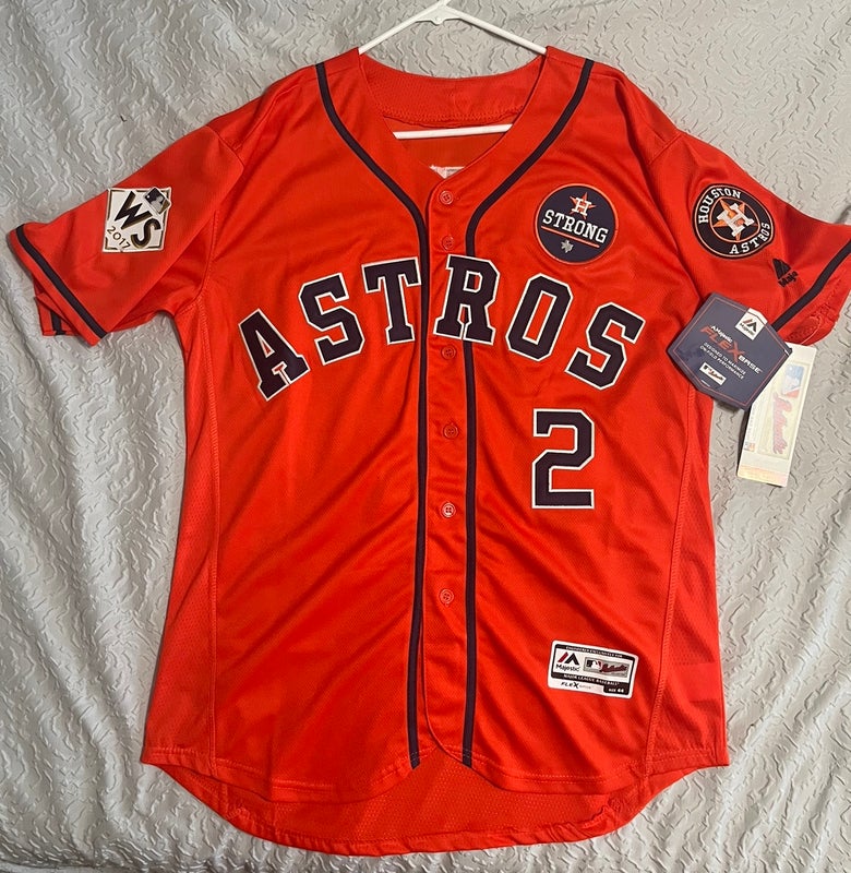 Houston Astros #2 Alex Bregman Orange New 2017 World Series Champions Stitched MLB Jersey 44