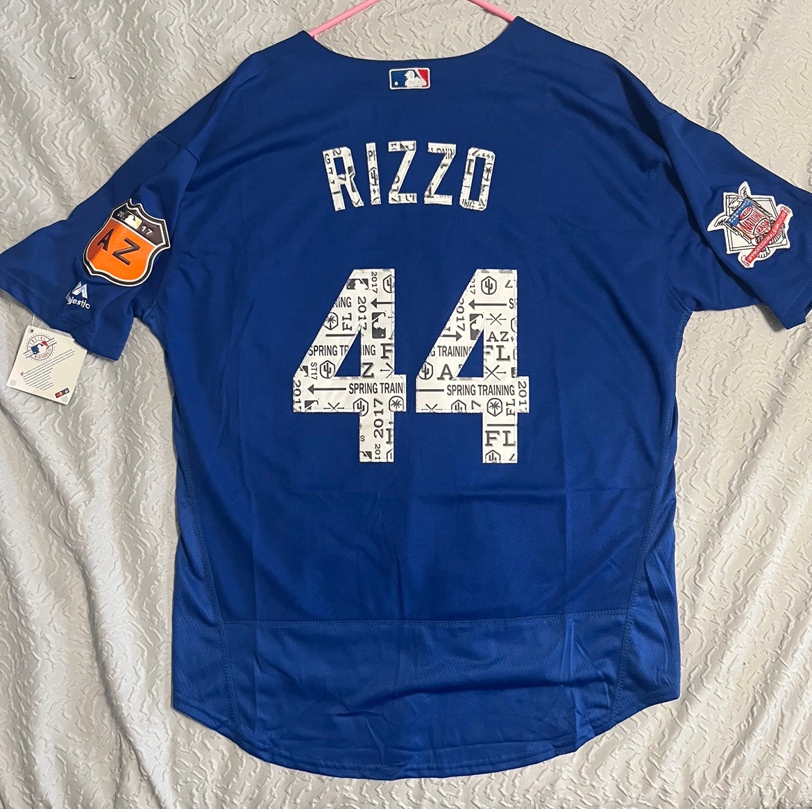Chicago Cubs #44 Anthony Rizzo Royal Blue 2017 Spring Training Authentic  Collection MLB Jersey