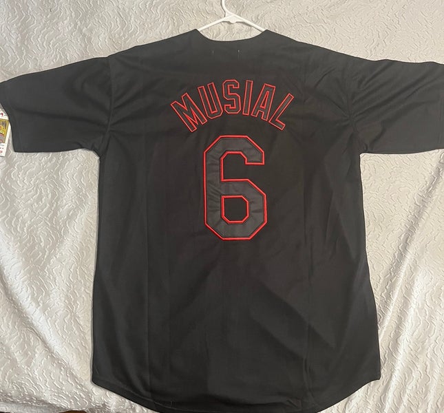 Stan Musial #6 St Louis Cardinals Black Mitchell & Ness