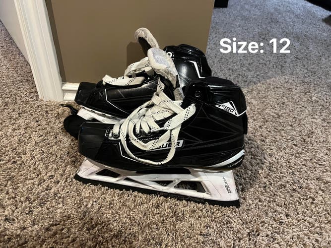 Used Bauer Regular Width  Size 12 Supreme S190 Hockey Goalie Skates