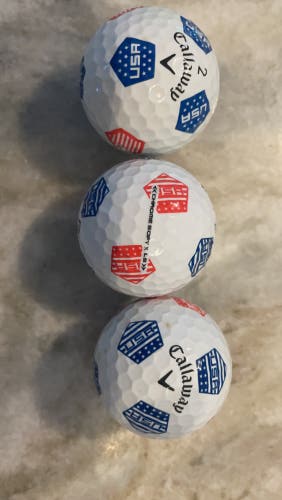 Used Callaway 3 Pack Chrome Soft Balls USA logo