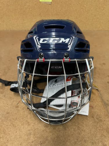 New Large Navy Blue CCM Resistance Helmet Combo