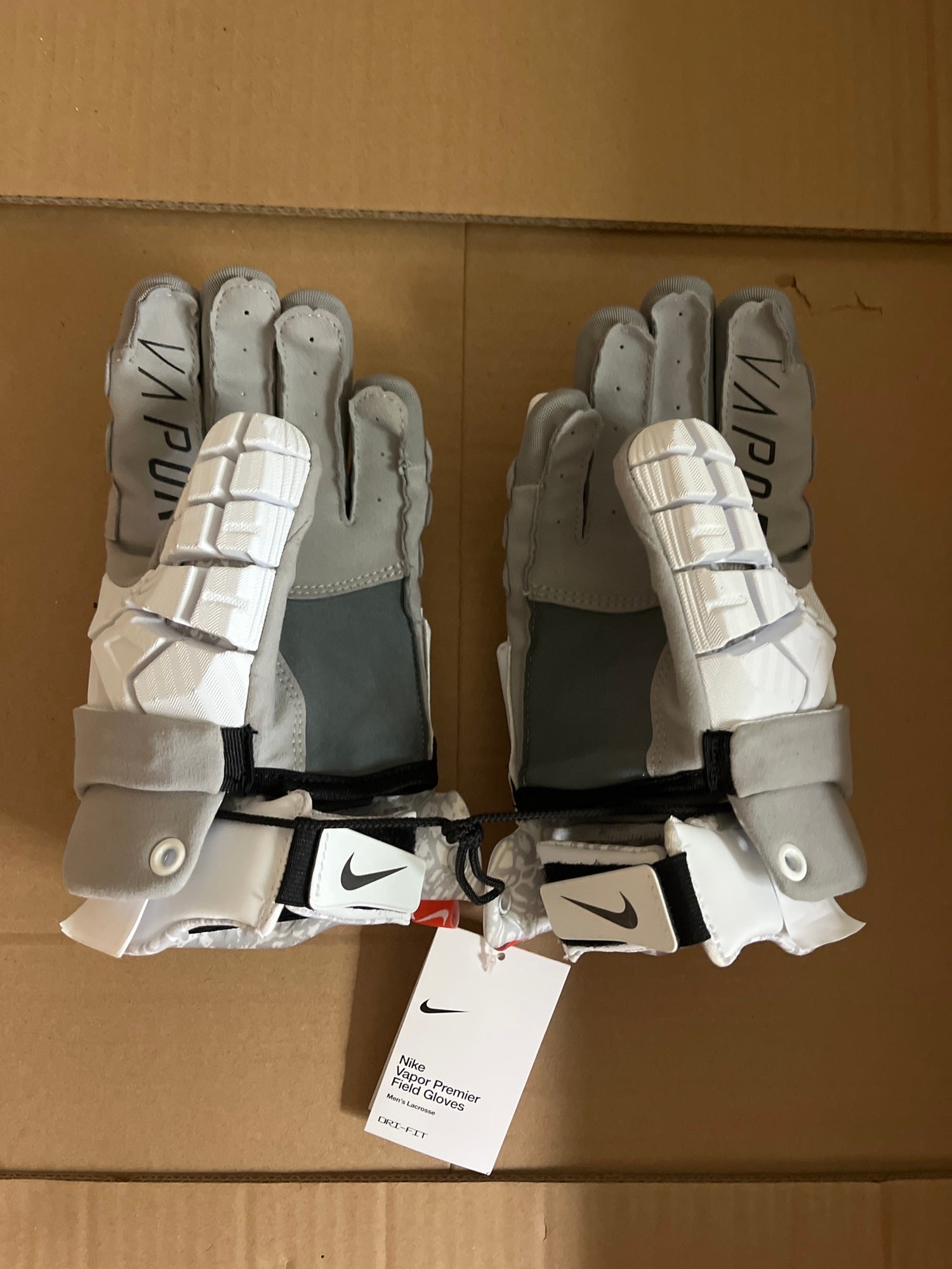 Nike Vapor Premier Lacrosse Gloves White / Large