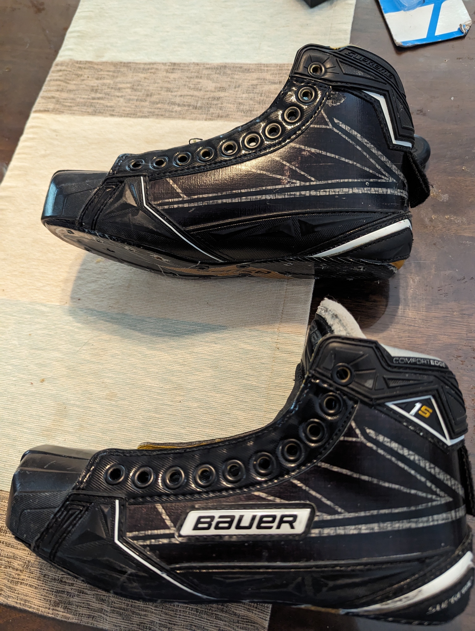 Senior Used Bauer Supreme 1S Hockey Goalie Skates Regular Width Size 6.5