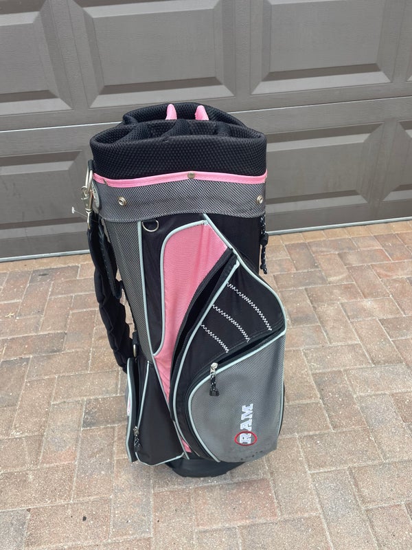 RAM ladies golf stand bag lite weight with strap , club dividers and rain cover .