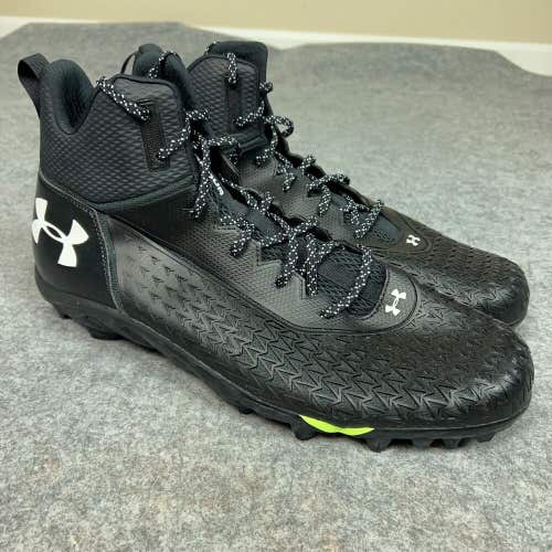 Under Armour Mens Football Cleat 18 Black White Shoe Lacrosse Spine Hammer G1