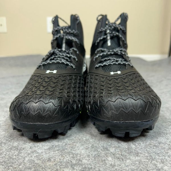 Under Armour Mens Football Cleat 18 Black White Shoe Lacrosse Spine Hammer K1