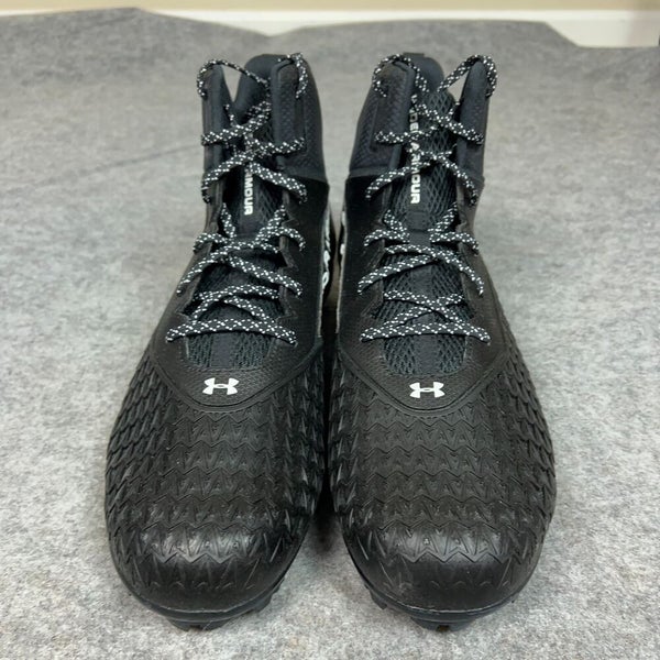 Under Armour Mens Football Cleat 18 Black White Shoe Lacrosse Spine Hammer K1