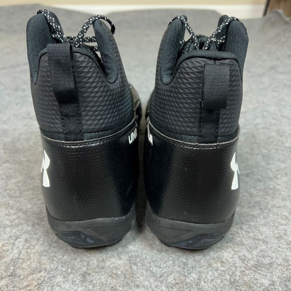 Under Armour Mens Football Cleat 18 Black White Shoe Lacrosse Spine Hammer K1