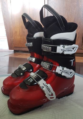 KIDS JUNIOR 23/23.5 Salomon T3 RT Ski Boots (YOUTH 5-5.5) *USED* WASHED & CLEAN 276mm