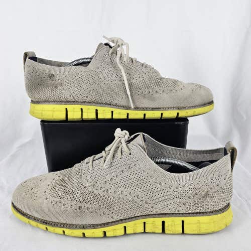 Cole Haan Zerogrand Stitchlite Oxford Shoes Gray Yellow C28228 SZ 10.5M