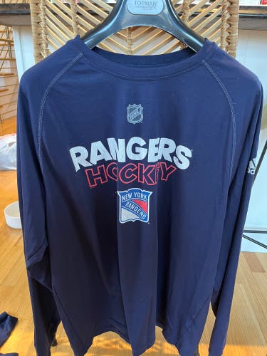 New York Rangers Adidas Team Issued Long Sleeve Dryfit