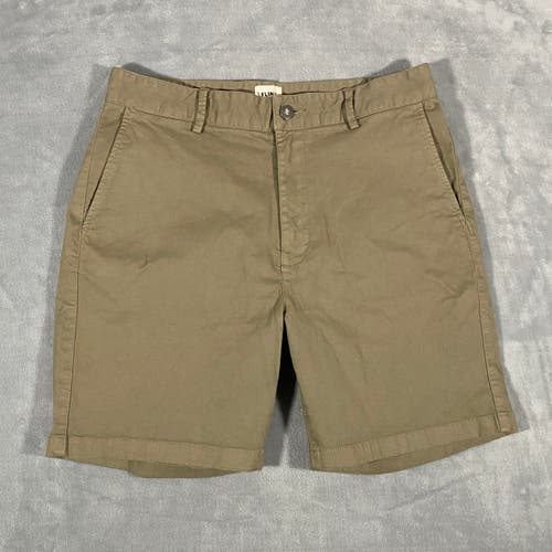 Flint and Tinder Shorts Mens Size 31 Flex Tan 7" Chino Flat Front Preppy Casual