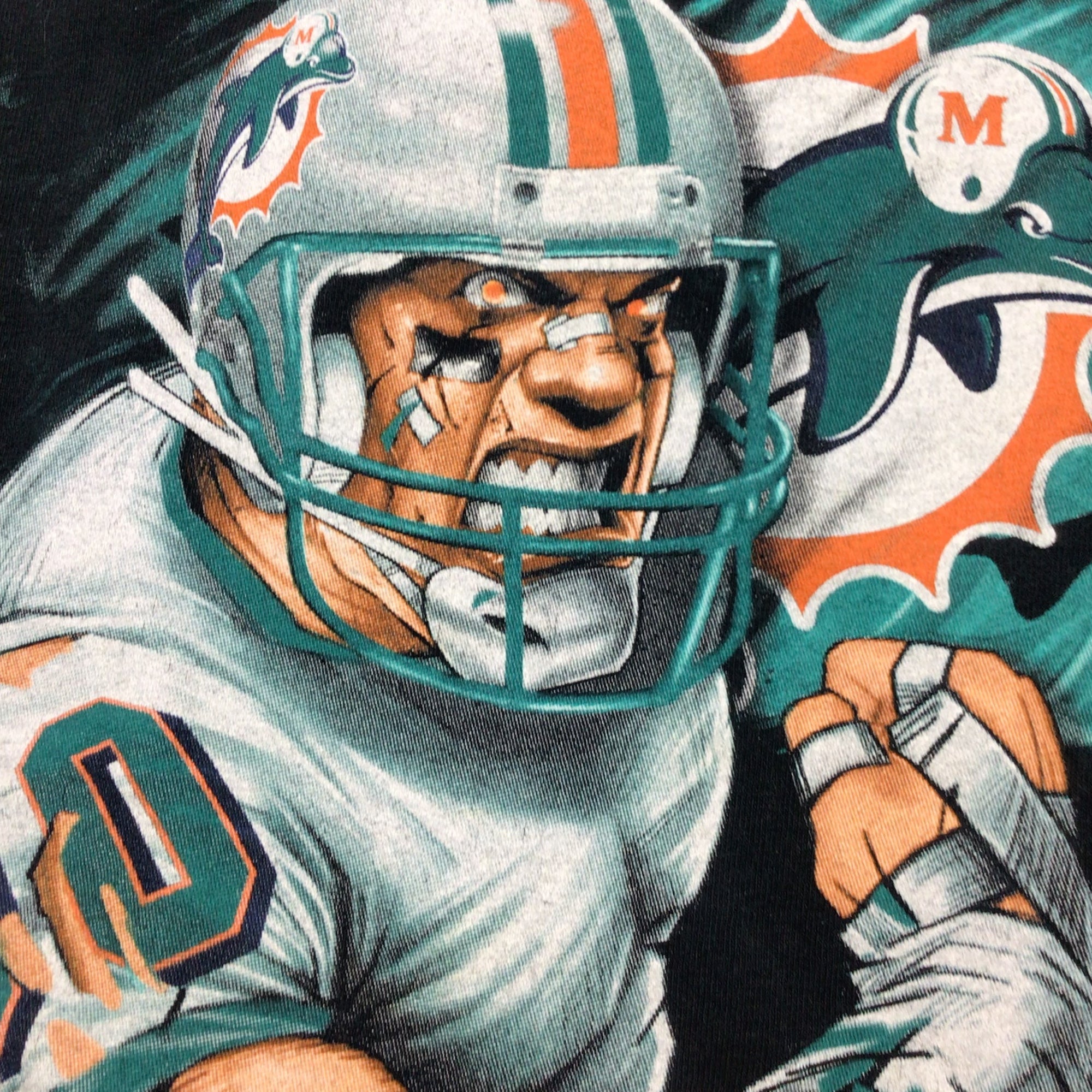 90s Miami Dolphons vintage NFL T-shirt. Large. Black. | SidelineSwap