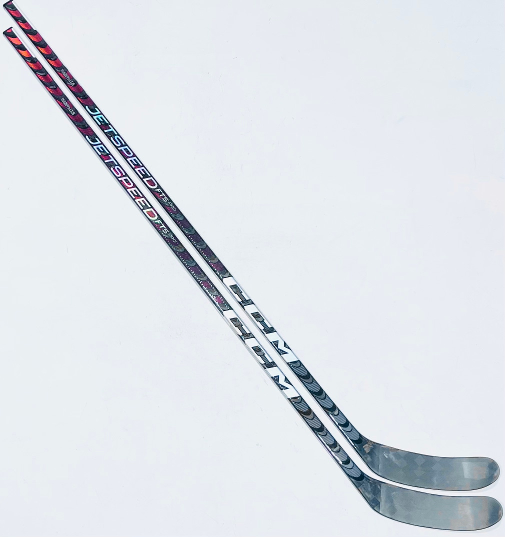 New 2 Pack Red CCM Jetspeed FT5 Pro Hockey Stick-LH-75 Flex-Modified P28M-Grip W/ Corner Tactile