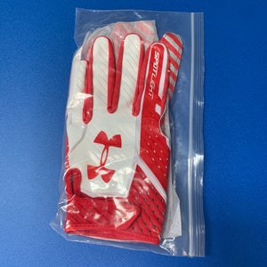 New Under Armour Spotlight Football Gloves XL Red White
