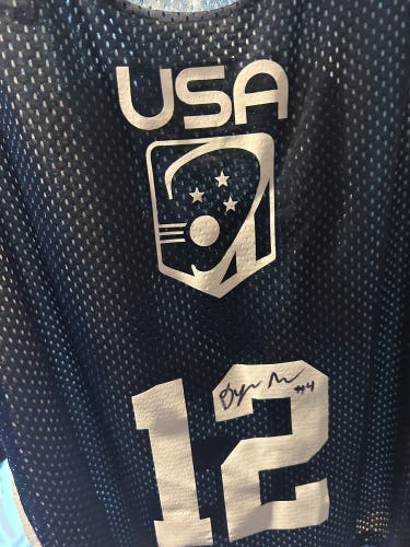 Game used USA Practice Jersey lacrosse Signed