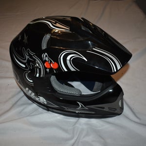 X4 Motocross Helmet, Black, Dice/Cherry/Skull/etc, Adult Medium - Great Condition!
