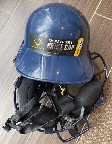 Used Mizuno Samurai Catcher's Mask with Matching EvoShield Skull Cap
