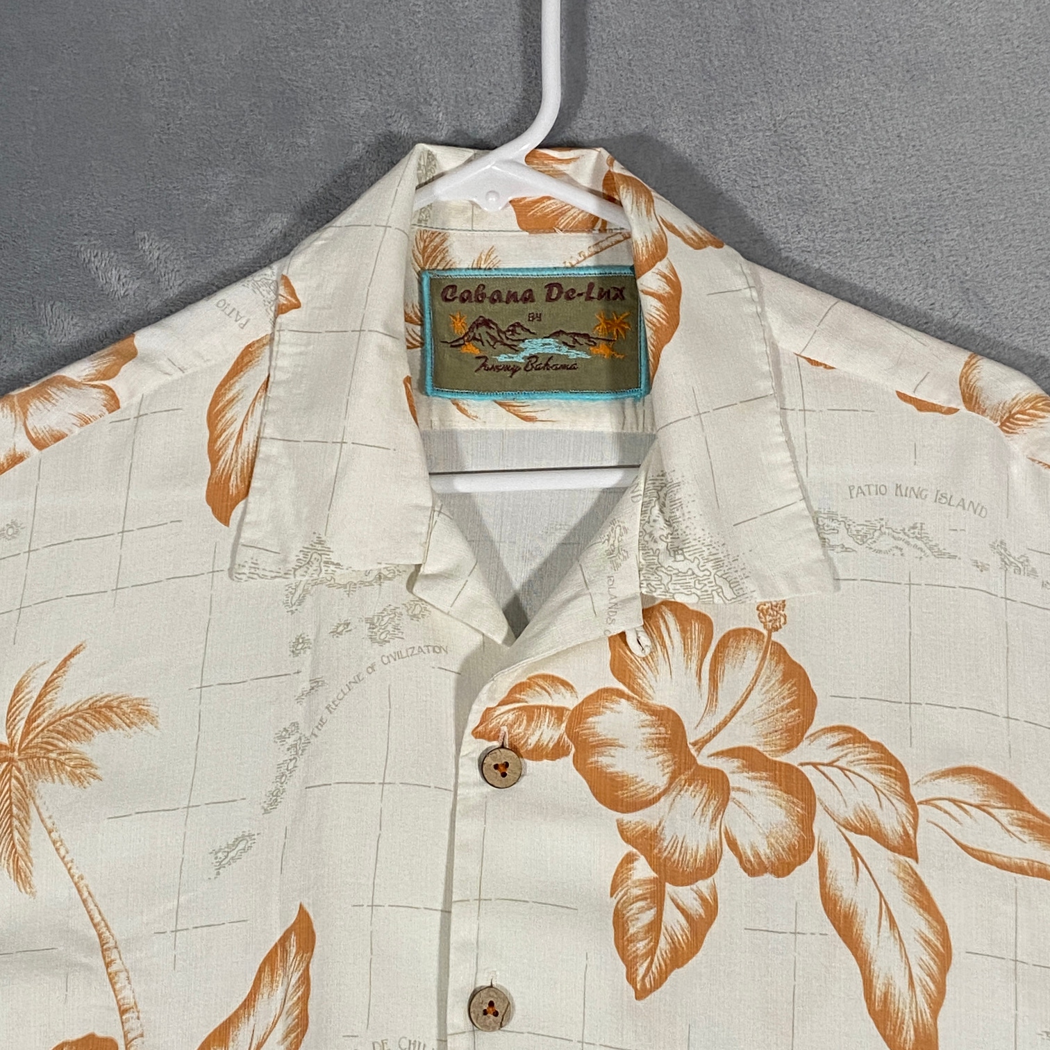 Tommy Bahama Cabana De-Lux Shirt Mens Large Rayon Floral Hawaiian Rare Sample
