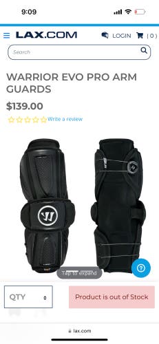 Used Large Warrior Evo Pro Arm Pads