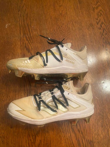Gold Men's Molded Cleats Low Top Adizero Afterburner