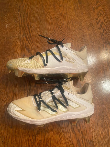 Gold Men's Molded Cleats Low Top Adizero Afterburner