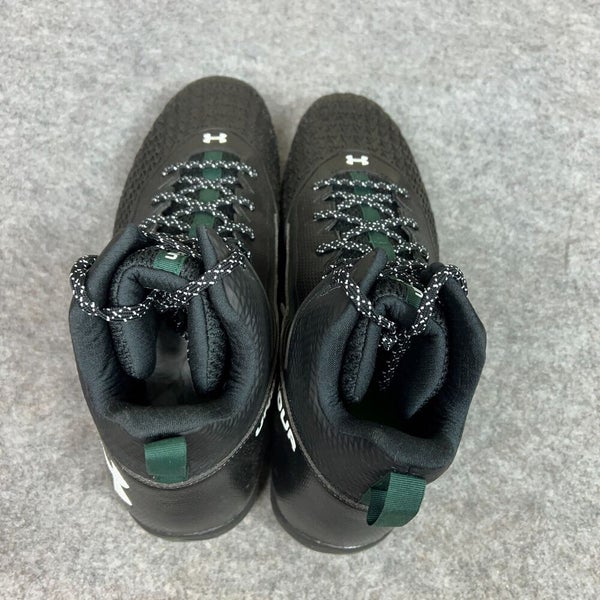 Under Armour Mens Football Cleat 16 Black Green Shoe Lacrosse Spine Hammer N2