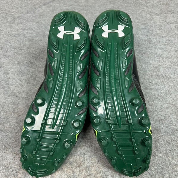 Under Armour Mens Football Cleat 16 Black Green Shoe Lacrosse Spine Hammer N2