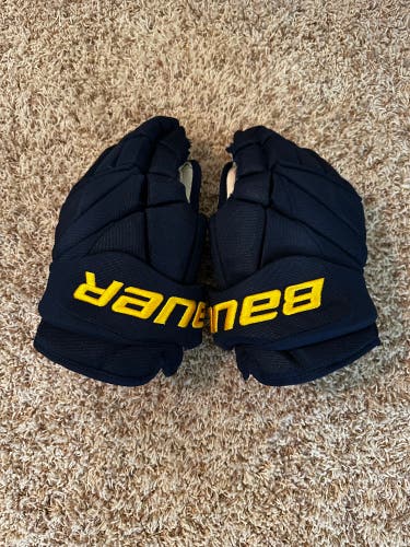 Michigan Wolverines Bauer Alpha Pro Stock Gloves