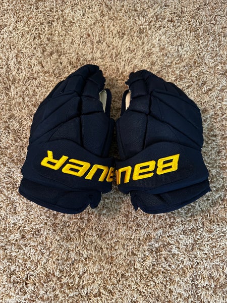 Michigan Wolverines Bauer Alpha Pro Stock Gloves