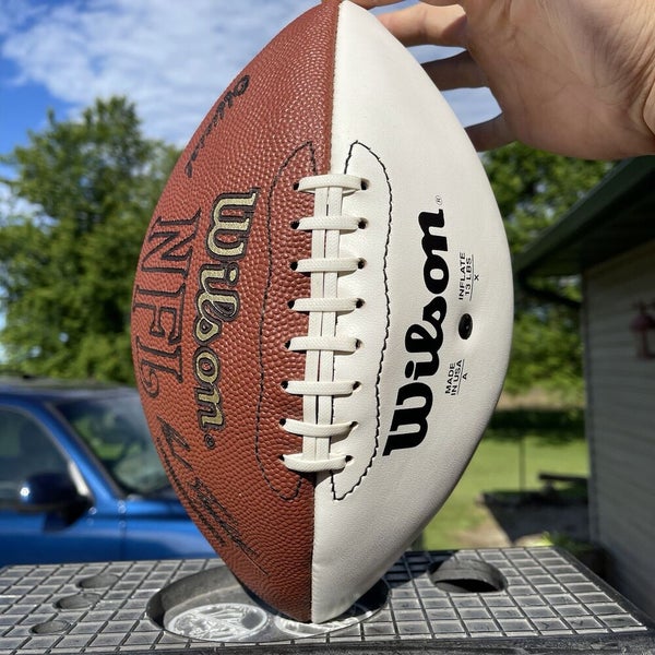 Official Wilson Two Tone NFL Football Leather Autographed By Who Knows Who  ?