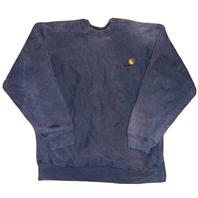 Vintage 80s Carhartt Rugged Outdoor Wear Crewneck Sweatshirt Size L Blue  Faded | SidelineSwap