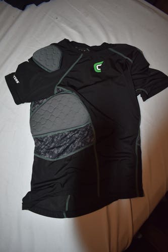 Cutters Compression 5 Pad Protective Shirt, Black, Boy's Large - Great Condition!