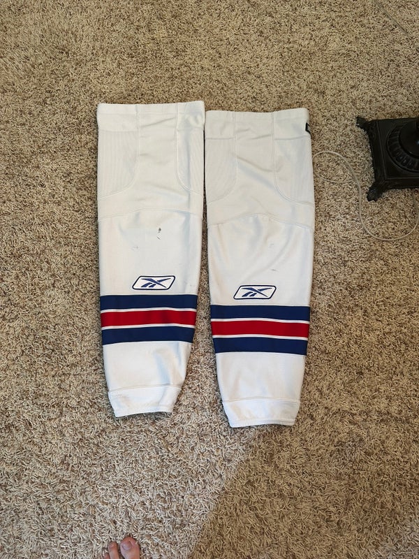 REEBOK EDGE CUSTOM HOCKEY SOCKS NEW YORK RANGERS ROYAL BLUE PRO STOCK NHL  XL NEW