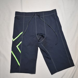 2XU Compression Pant/Base Layer, Blue/Yellow, Men's Large - Top Condition!