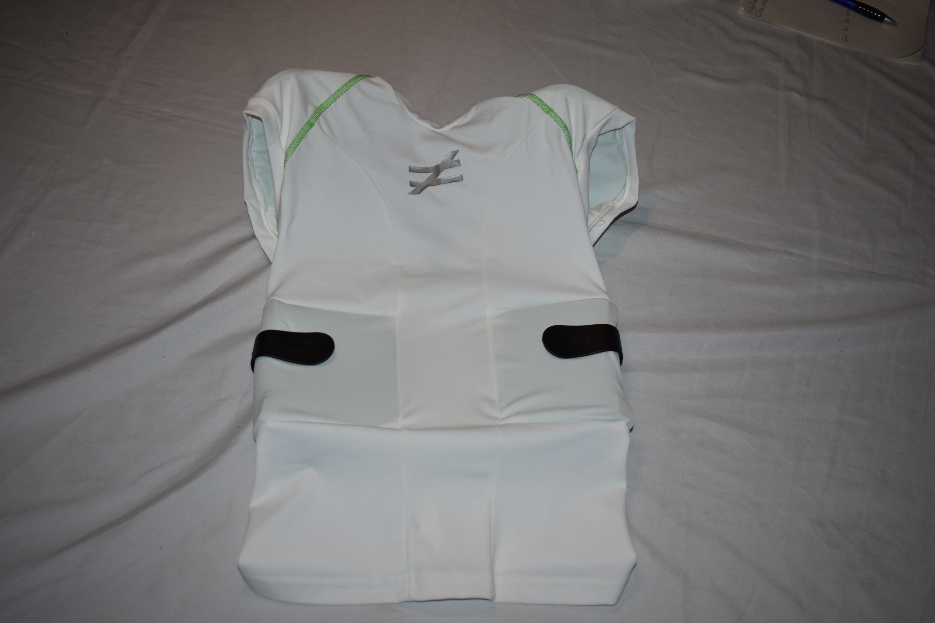 Unequal Invincible Padded Rib/Shoulder Protection Shirt, White, Youth Small