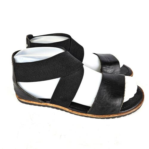 Sorel Ella Black Leather Gladiator Sandals Elastic NL2893-010 Womens Size: 7.5