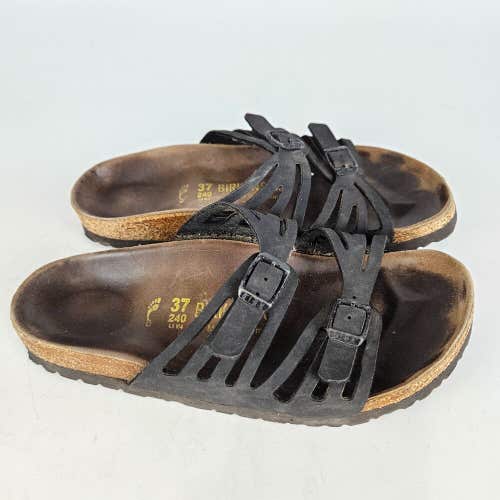 Birkenstock Granada Women's Black Slide Sanals Shoe Size: 37 / 6
