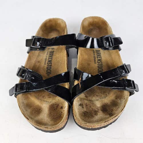 Birkenstock Franca Women's Patent Black Slide Sandal Shoe Size: 39 / 8