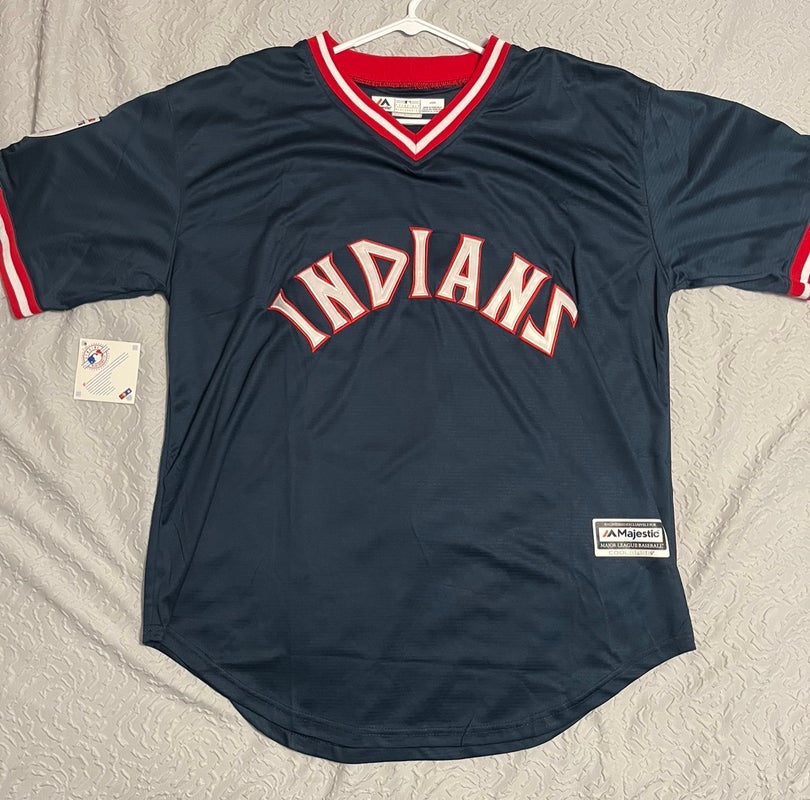 Franciso Lindor Cleveland Indians Majestic MLB Baseball Jersey Retro 76 Mens L