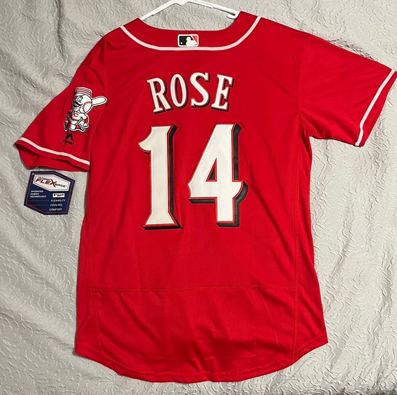 Pete Rose Cincinnati Reds Flexbase Collection Jersey by Majestic Size 44